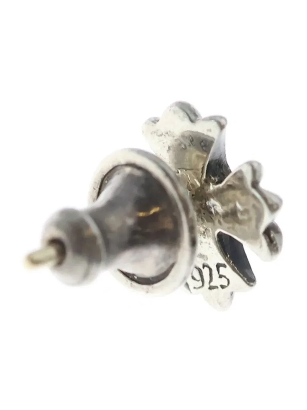 Chrome Hearts No2 CH Pls CH Plus Stud Earrings Silver